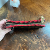 The Junco - Vintage Monogram Wristlet in Red