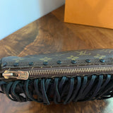 The Partridge - Vintage Monogram in Black Fringe Crossbody Bag