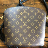 The Finch - Vintage Monogram Black Crossbody with Two Straps!