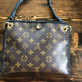 The Nuthatch - Vintage Monogram in Black Crossbody (Gold Hardware)