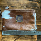 The Mockingbird - Hair on Hide Wristlet Bag with Bronze