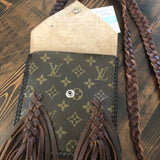 The Hawk - Brown Vintage Clutch/Wristlet/Crossbody Bag