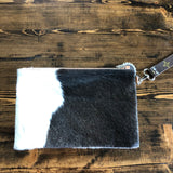 The Mockingbird - Hair on Hide Wristlet Bag with Silver Hardware