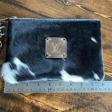 The Mockingbird - Black/White Hair on Hide Wristlet Bag