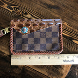 The Chickadee - Caramel Damier Vintage Card Holder