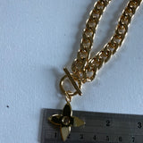 LV Star Charm on Gold-Plated Curb Chain