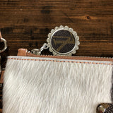 The Mockingbird - Hair on Hide Wristlet Bag with Silver Hardware