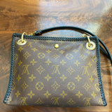 The Swan Crossbody - Vintage Monogram in Black with Brass Chain