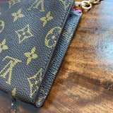 The Junco - Vintage Monogram in Hot Pink Wristlet