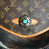 The Peacock Messenger - Black Brindle Hair-on-Hide Monogram