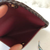 The Cardinal - Red inside Vintage Monogram Card Holder/Wallet/Keychain
