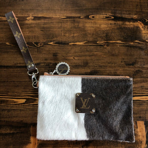 The Mockingbird - Hair on Hide Wristlet Bag with Silver Hardware