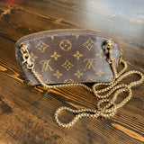 The Junco Crossbody Bag - Vintage Monogram with Heart in Gold