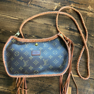 The Grosbeak - Vintage Monogram Crossbody in Tan