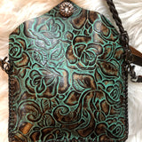 The Falcon - Turquoise Vintage Monogram Wristlet/Crossbody/Clutch