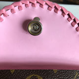 The Cardinal - Pink Monogram Vintage Card Holder/Wallet/Keychain