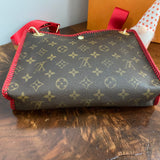 The Swan Crossbody - Vintage Monogram in Red