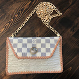 The Wren - Damier and Cream Vintage Wristlet/Crossbody/Clutch