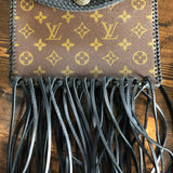 The Fringed Falcon - Black/Gold Hair-on-Hide Vintage Wristlet/Crossbody/Clutch