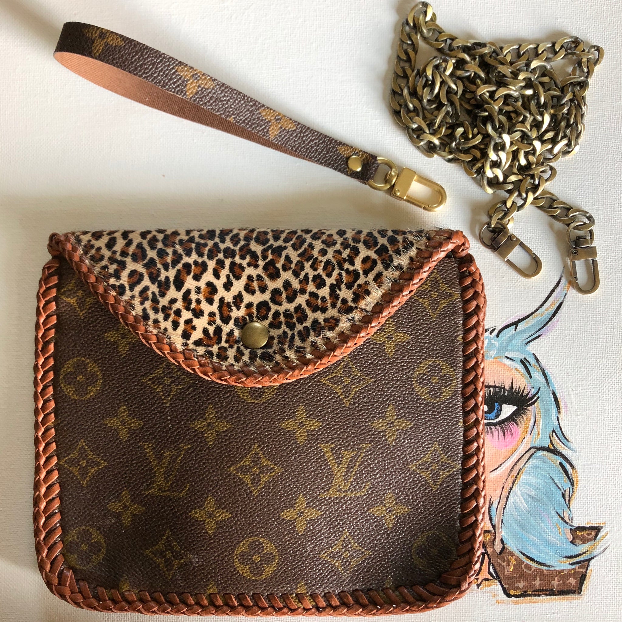 The Falcon - Leopard Hair-on-Hide Vintage Wristlet/Crossbody/Clutch –  Beauty Bird Vintage