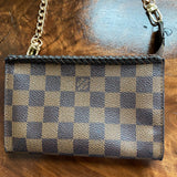 The Junco Wristlet - Vintage Damier Ebene in Chocolate