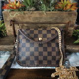 The Falcon with Back Pocket - Damier Ebene Wristlet/Crossbody/Clutch