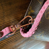 The Junco Crossbody Bag - Vintage Monogram in Pink w/Rose Gold Hardware