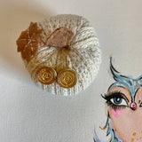 Gold Tone GG Button Earrings