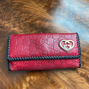 The Junco Wallet - Vintage GG in Heart Red